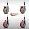 Service Caster 5'' SS Red Poly Swivel 3/4'' Expanding Stem Caster Set 2 Total Lock Brakes, 4PK SCC-SSEXTTL20S514-PPUB-RED-2-S-2-34 - alternate 5